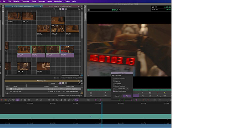 Avid clip sync