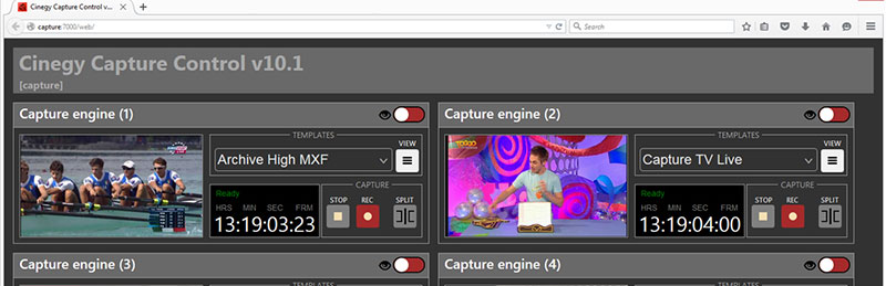 Cinegy capture Web Capture Control