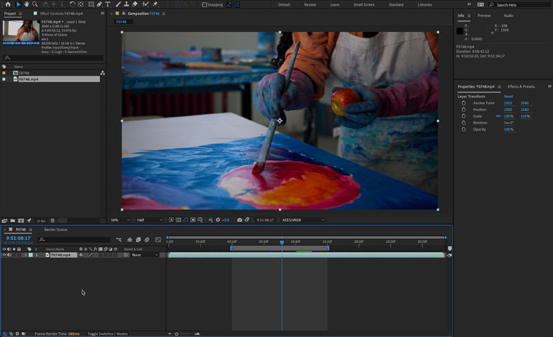 Adobe Ae23.2 OCIO Correct Color