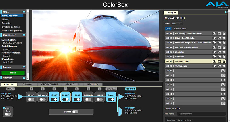 Aja color pipeline lg