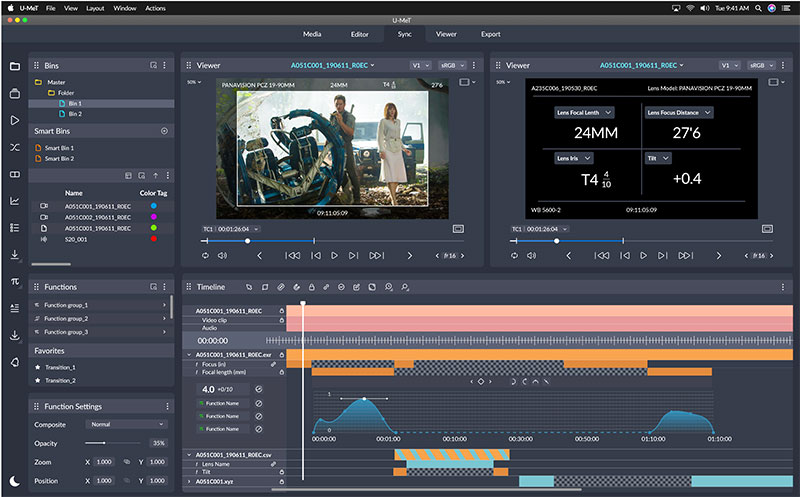 DCS Acquires CineDev’s UMeT to Bridge Lens Metadata from Set to VFX DCS UMeT Timeline