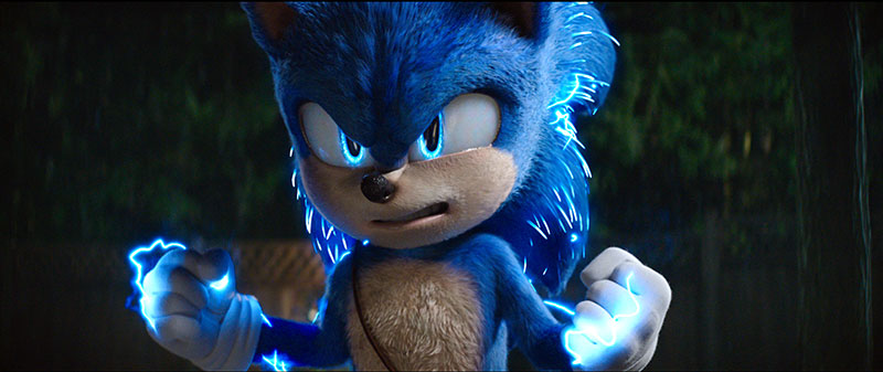 In Sonic the Hedgehog (2020,) Sonic strikes a pose from his