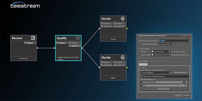 Telestream Vantage Qualify Action