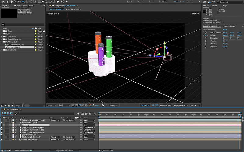 Adobe After Effects 3D Workspace