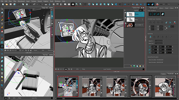 reverse panels toonboom storyboard pro