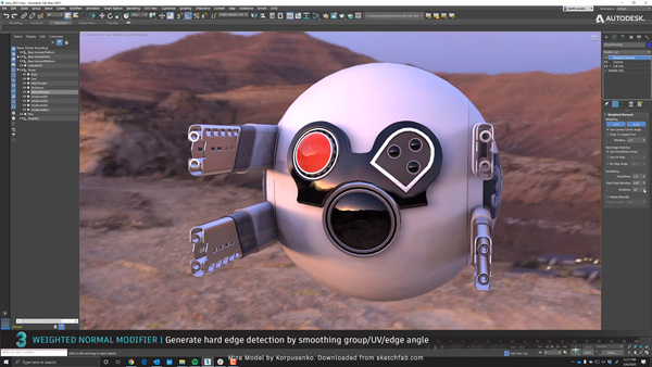 Autodesk 3dsmax weighted normal